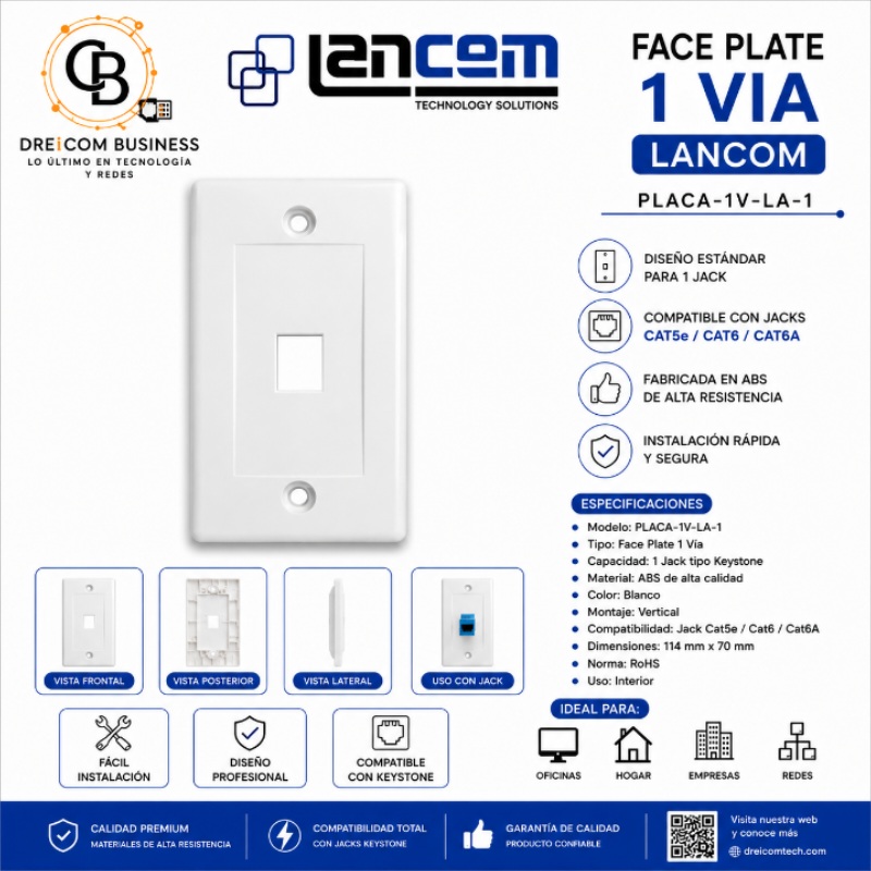 FACE PLATE 1 VIA LANCOM