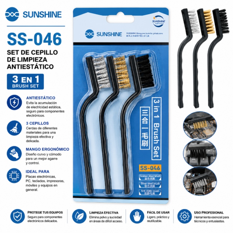 SET DE CEPILLO DE LIMPIEZA ANTIESTATICO SUSHINE SS-046
