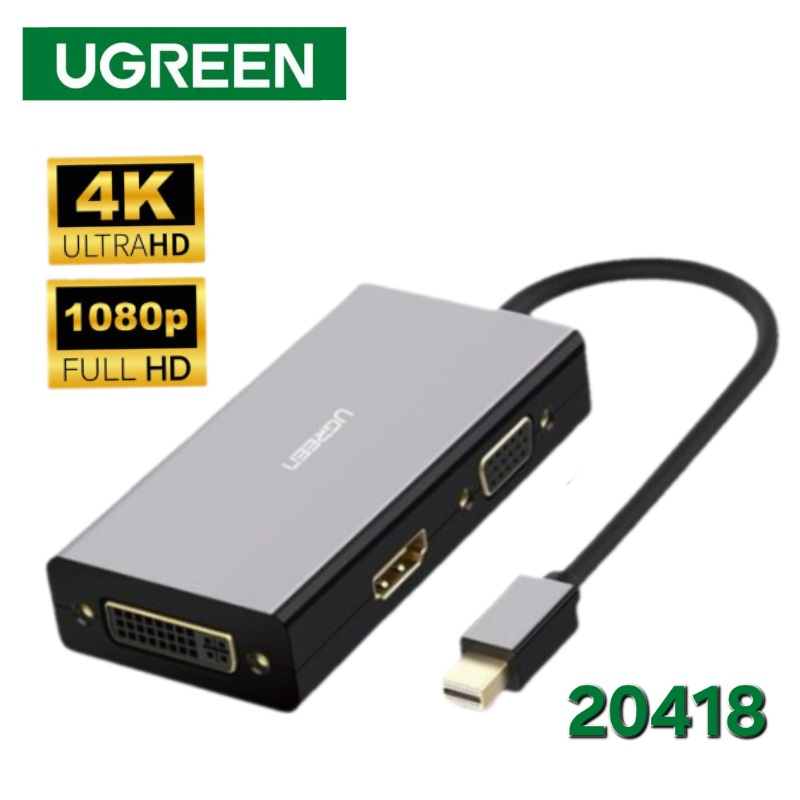MINI DISPLAY PORT 3 EN 1 HDMI/VGA/DVI ADAPTADOR UGREEN