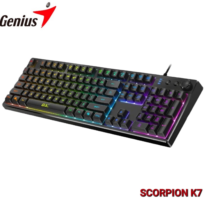TECLADO GENIUS GX SCORPION K7 GAMING RGB MACRO USB SP BLACK 0029512