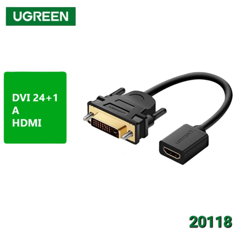 DVI A HDMI 24+1 CON COLA ADAPTADOR UGREEN