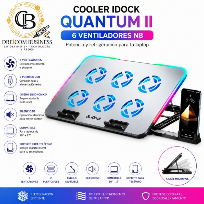 COOLER IDOCK QUANTUM II 6 VENTILADORES N8
