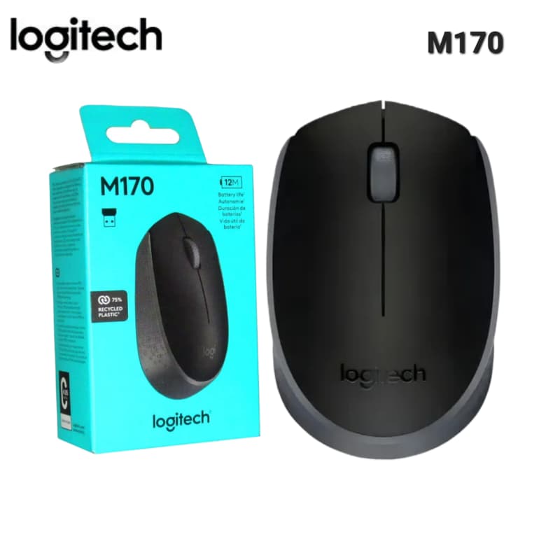 MOUSE LOGITECH M170 WIRELESS BLACK