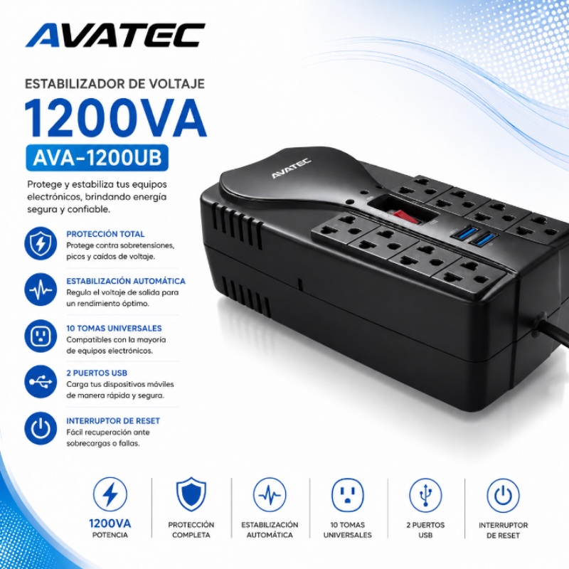ESTABILIZADOR 1200VA AVATEC AVA-1200UB