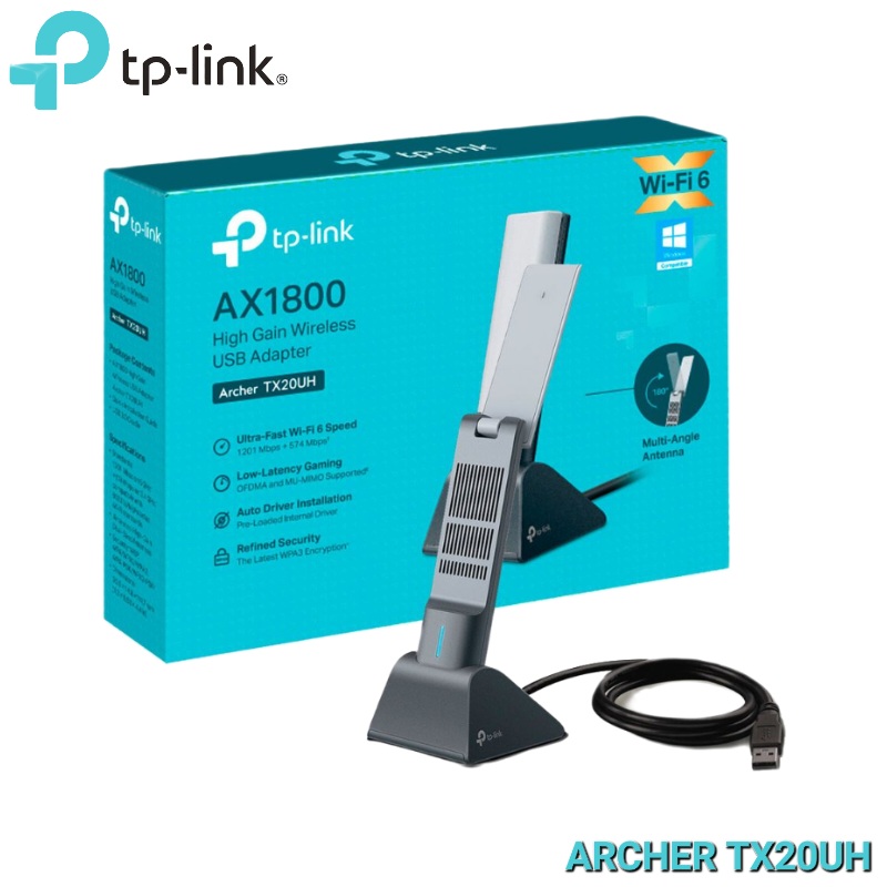 ADAPTADOR USB WIFI AX1800 DUAL BAND CON WIFI 6 TP LINK ARCHER TX20UH