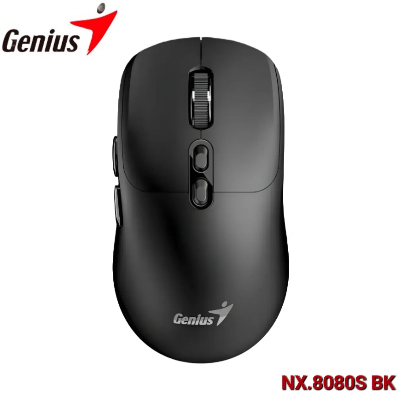 MOUSE DUAL WIRELESS/BLUETOOTH SILENT 7BOT BLACK GENIUS NX.8080SBK