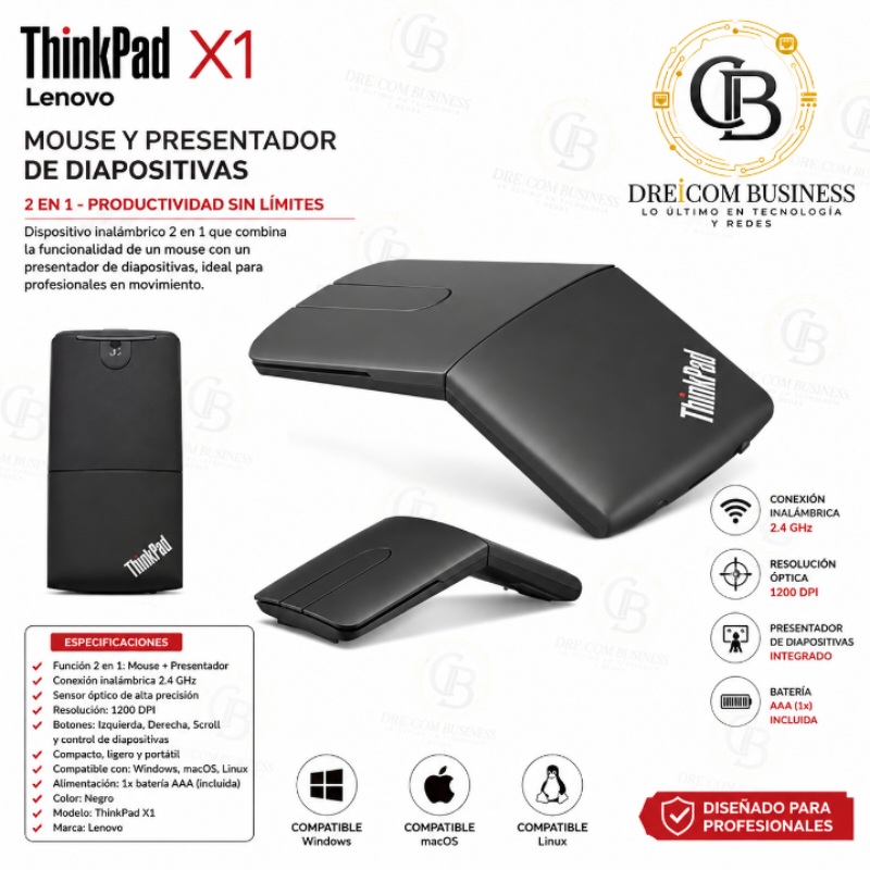 MOUSE Y PRESENTADOR DE DIAPOSITIVAS THINKPAD X1 LENOVO