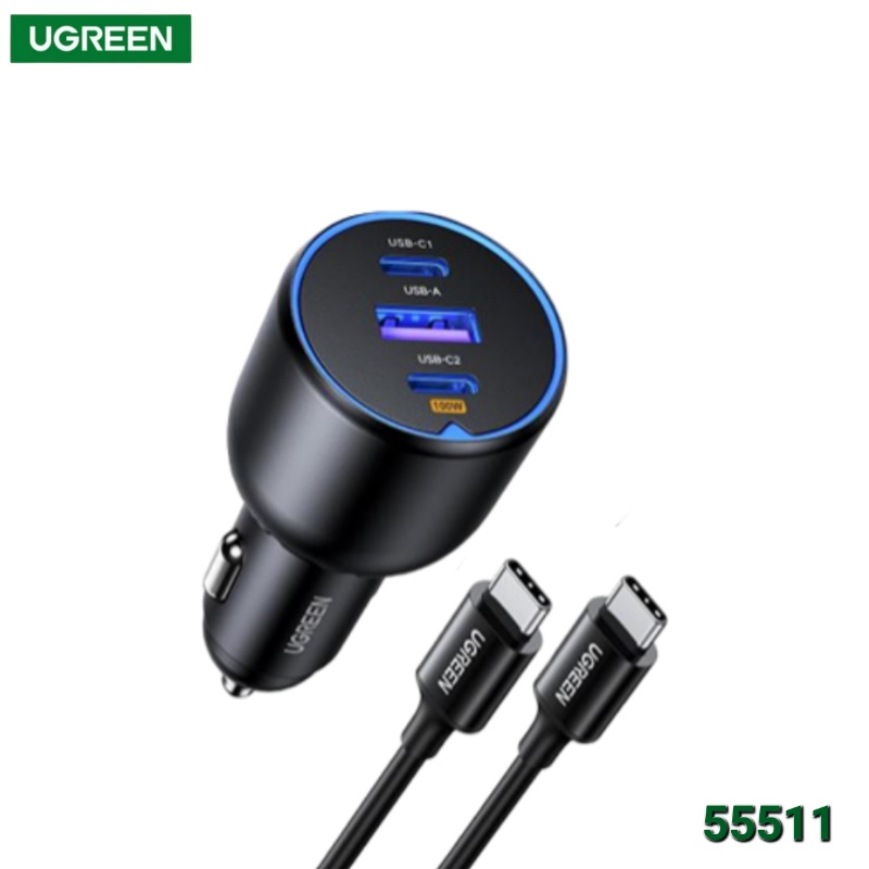 CARGADOR DE CIGARRERA PARA AUTO 3P 130W UGREEN