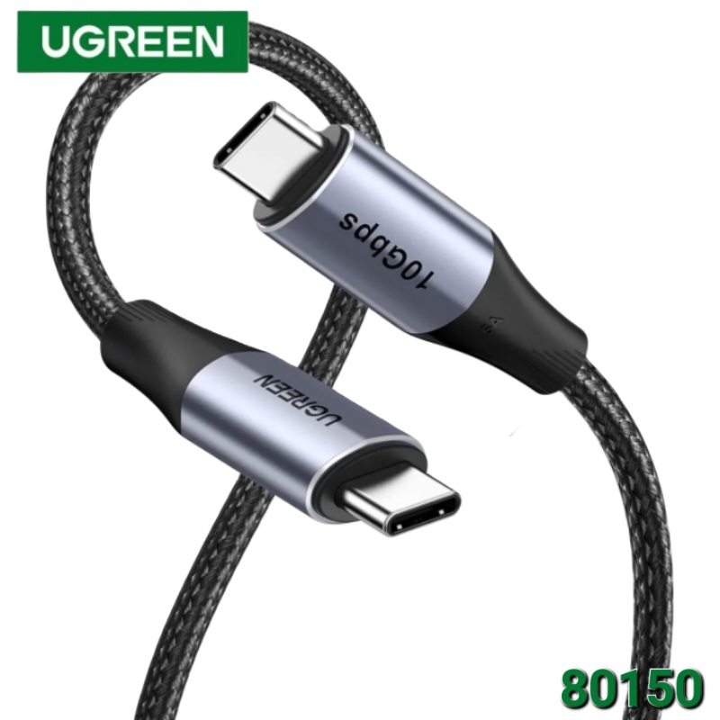 CABLE USB TIPO C M/M 1 MT GEN2 10 GBPS 4K VIDEO 20V UGREEN