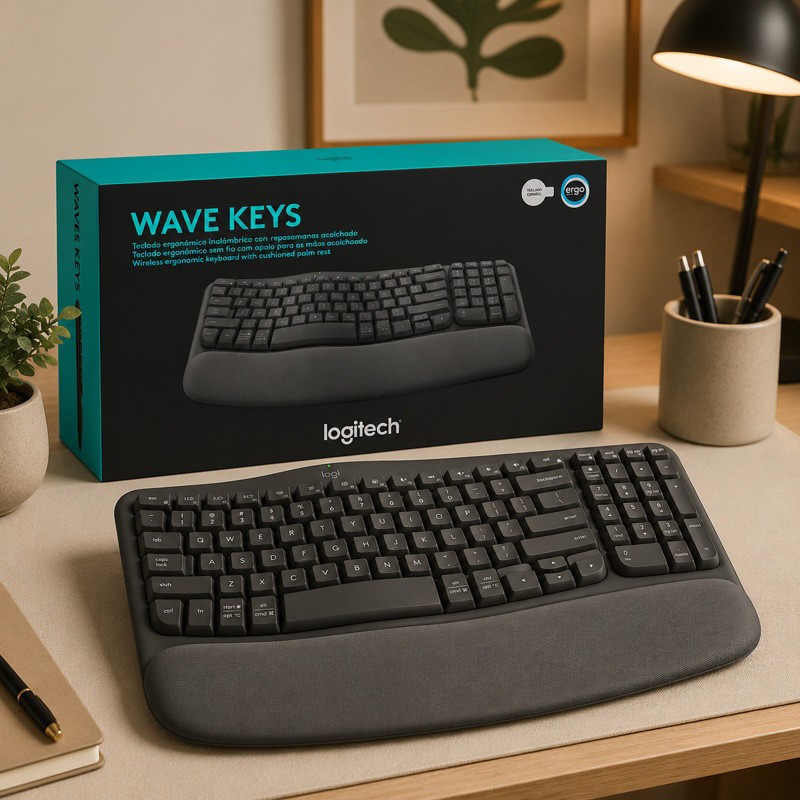 TECLADO ERGO WAVE KEYS WIRELESS BOLT/BT/SP GRAPHITE LOGITECH