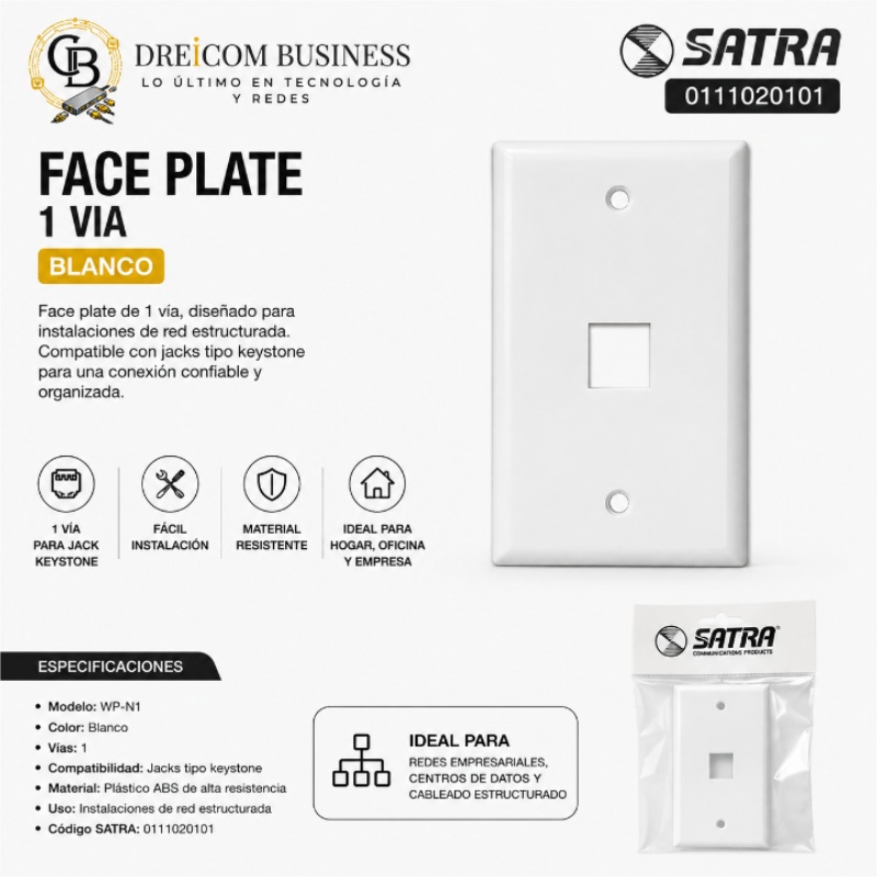 FACE PLATE 1 VIA BLANCO SATRA WP-N1 0111020101