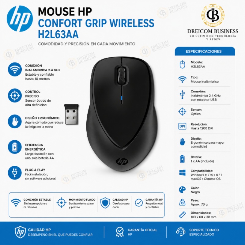 MOUSE HP CONFORT GRIP WIRELESS H2L63AA