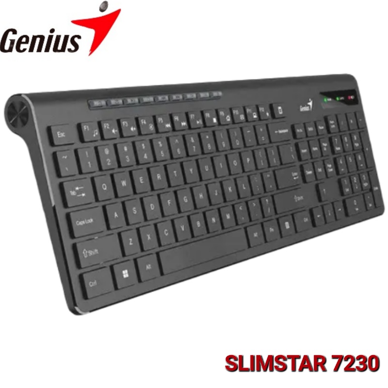 TECLADO GENIUS SLIMSTAR 7230 WIRELESS MULTIMEDIA SP BLACK 0028601