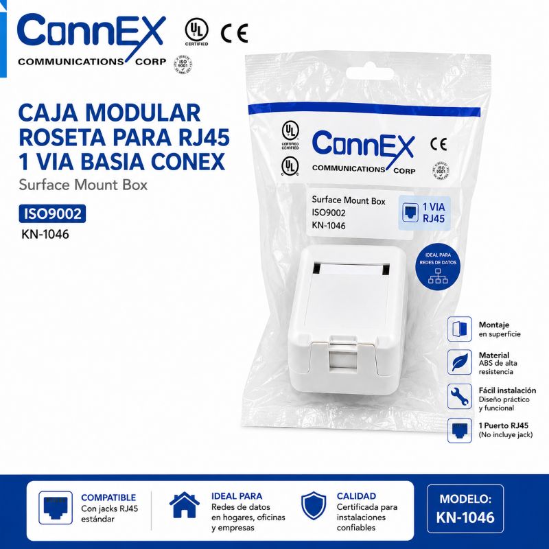 CAJA MODULAR ROSETA PARA RJ45 1 VIA BASIA CONEX