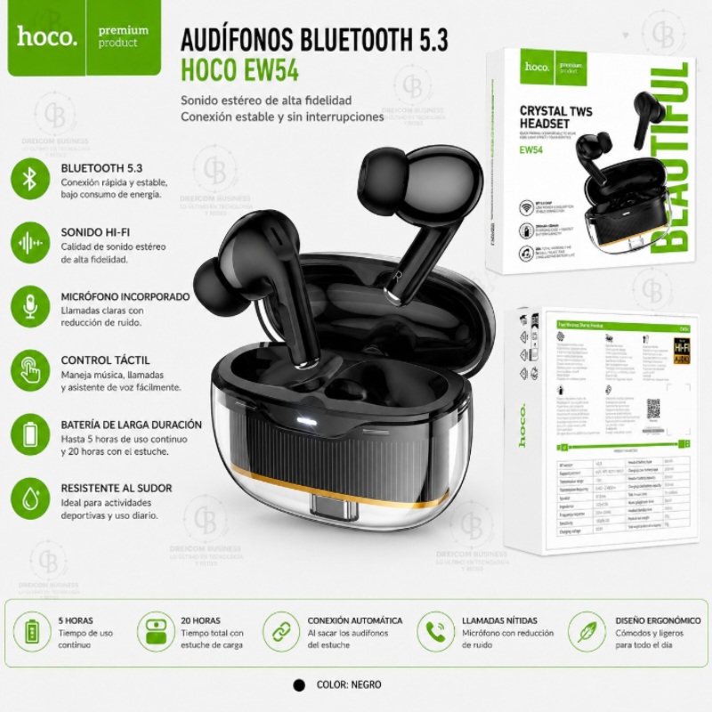 AUDIFONO BLUETOOTH 5.3 HOCO EW54