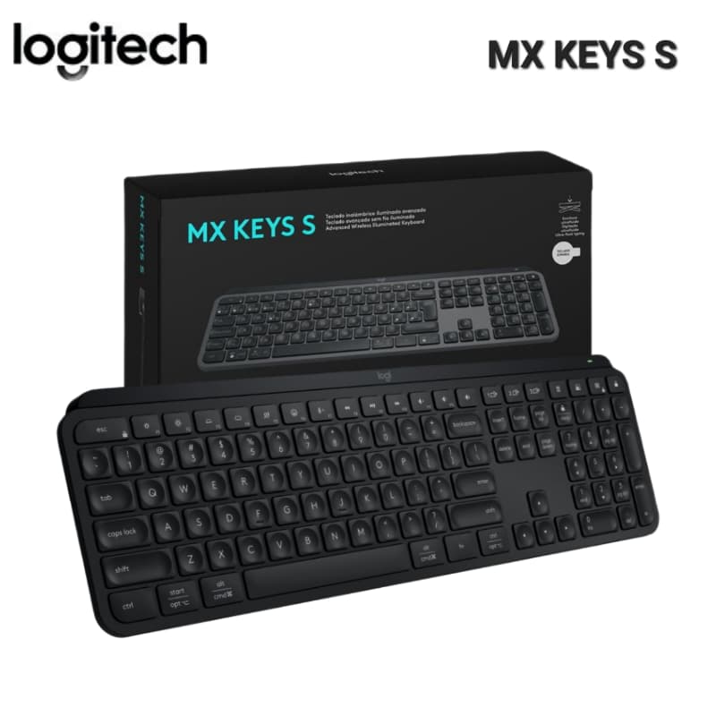 TECLADO LOGITECH MX KEYS S ADVANCED ILLUMINATED WIRELESS BLACK