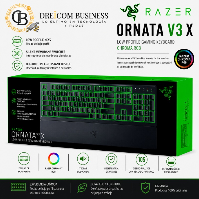 TECLADO RAZER ORNATA V3 X LOW PROFILE CHROMA