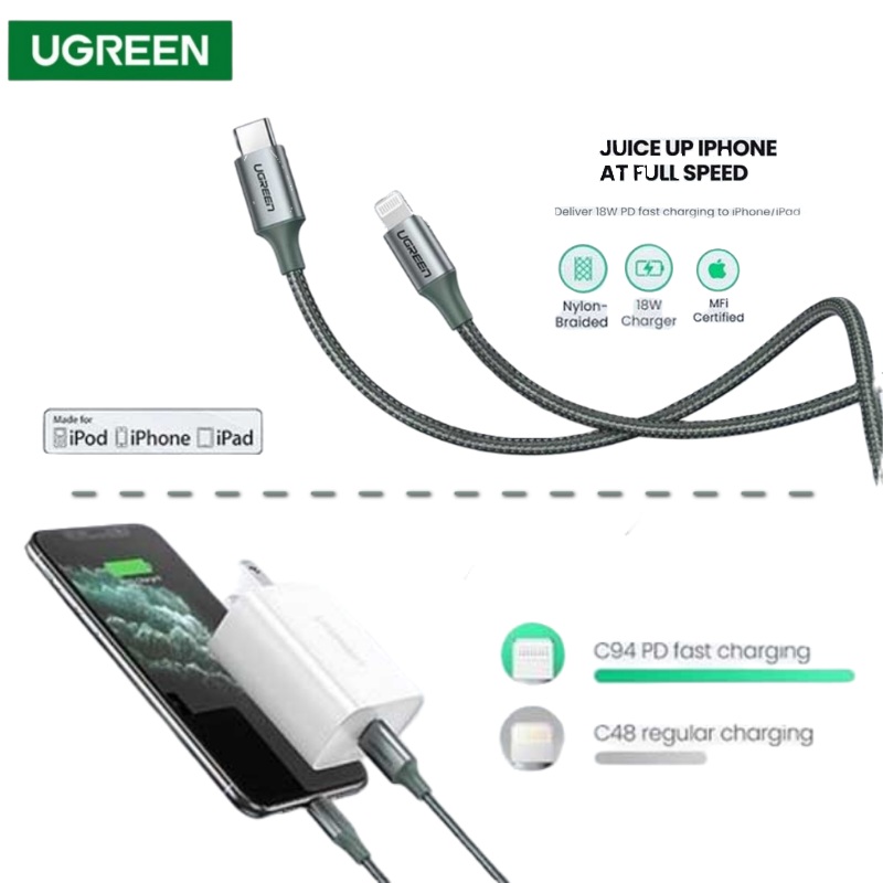 CABLE TIPO C A LIGHTNING 1M UGREEN