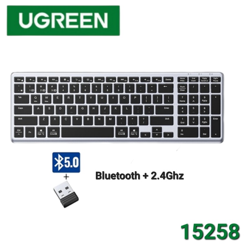 TECLADO UGREEN KU005 ULTRA SLIM WIRELESS KEYBOARD